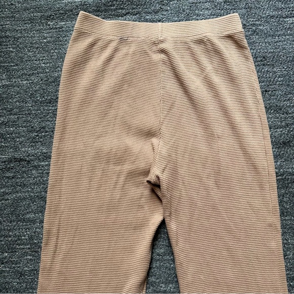 Reformation Pants Women Medium Tan Waffle Joggers Sweatpants Organic Cotton USA - Picture 11 of 15